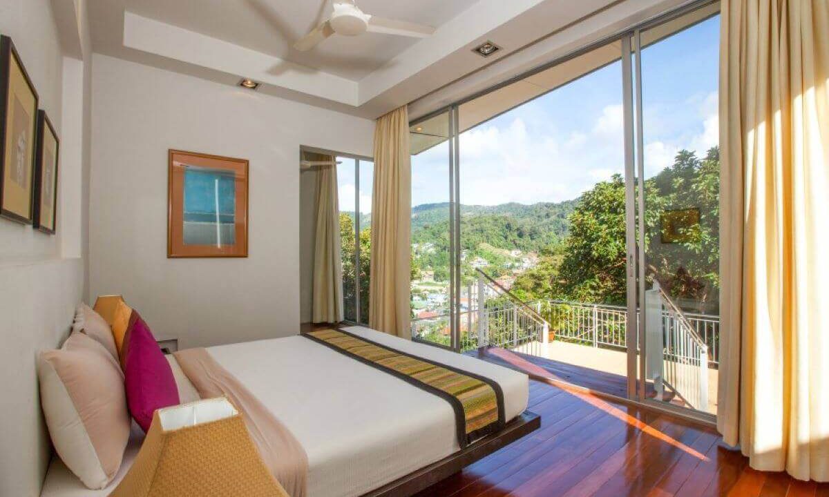 3_bedroom_hilltop_tropical_pool_villa_for_sale_by_owner_near_kamala_beach_phuket_bedroom1_village_view_mountain_view