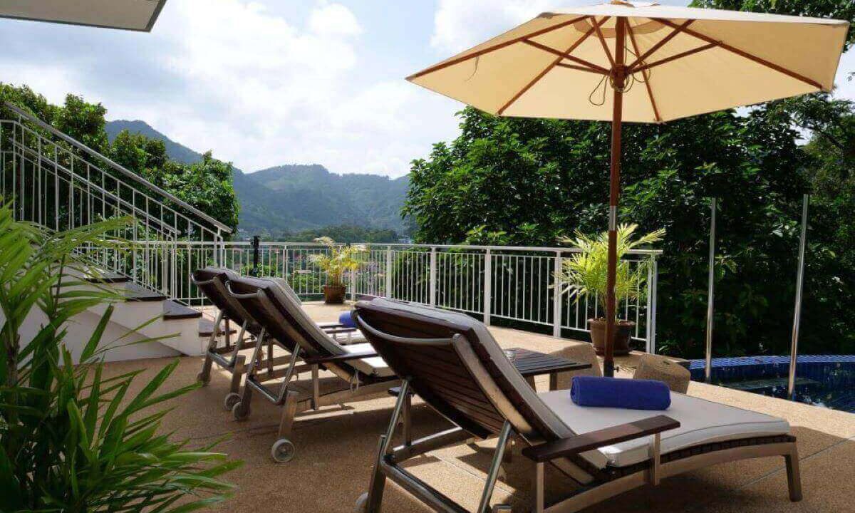 3_bedroom_hilltop_tropical_pool_villa_for_sale_by_owner_near_kamala_beach_phuket_private_pool_deck_sun_loungers_mountains