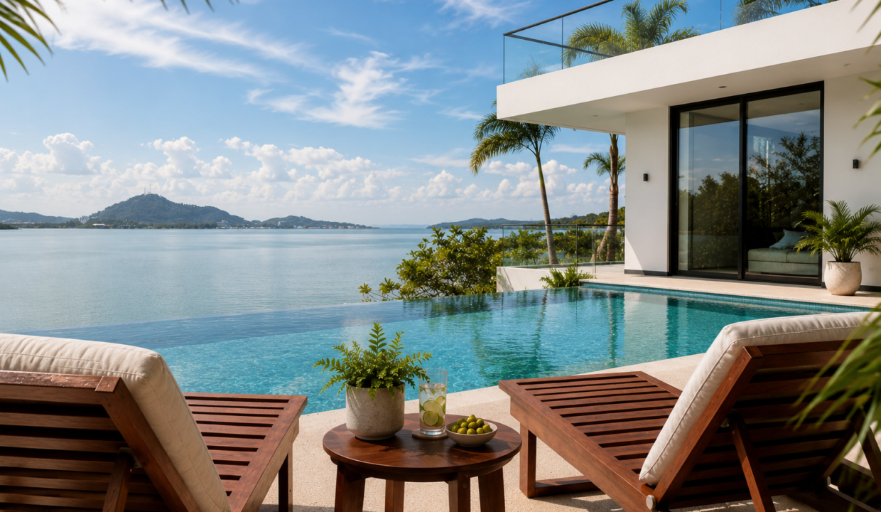 Pool & sea view